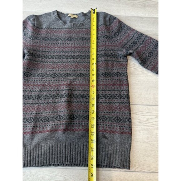 Burberry London Faire Isle Sweater‎ Extra Fine Merino Wool | Gray | Size Small - Picture 15 of 15